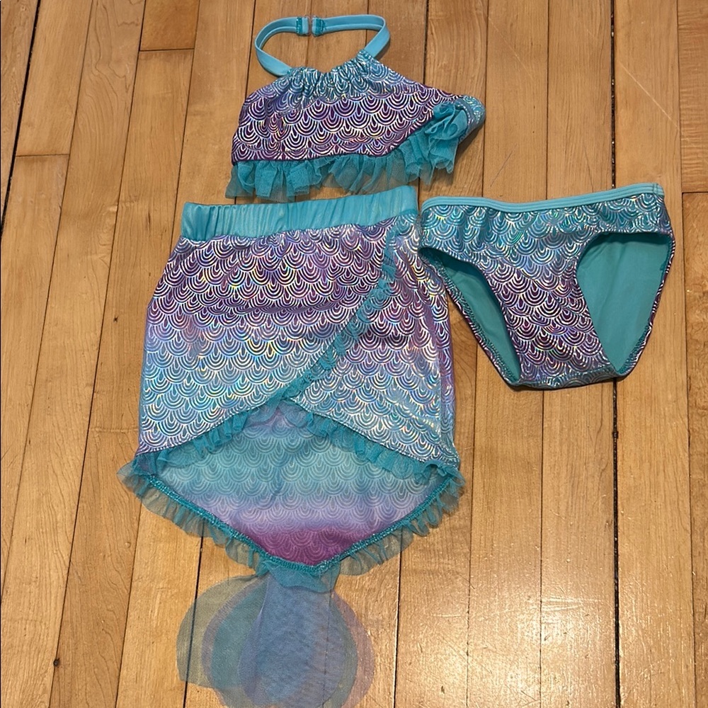 Mermaid bathing suit with tail - Purple and Blue